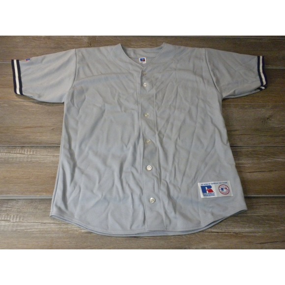 Russell Athletic Other - Russell Athletic Baseball Jersey L Gray Blank Button Down Vintage MLB Model USA